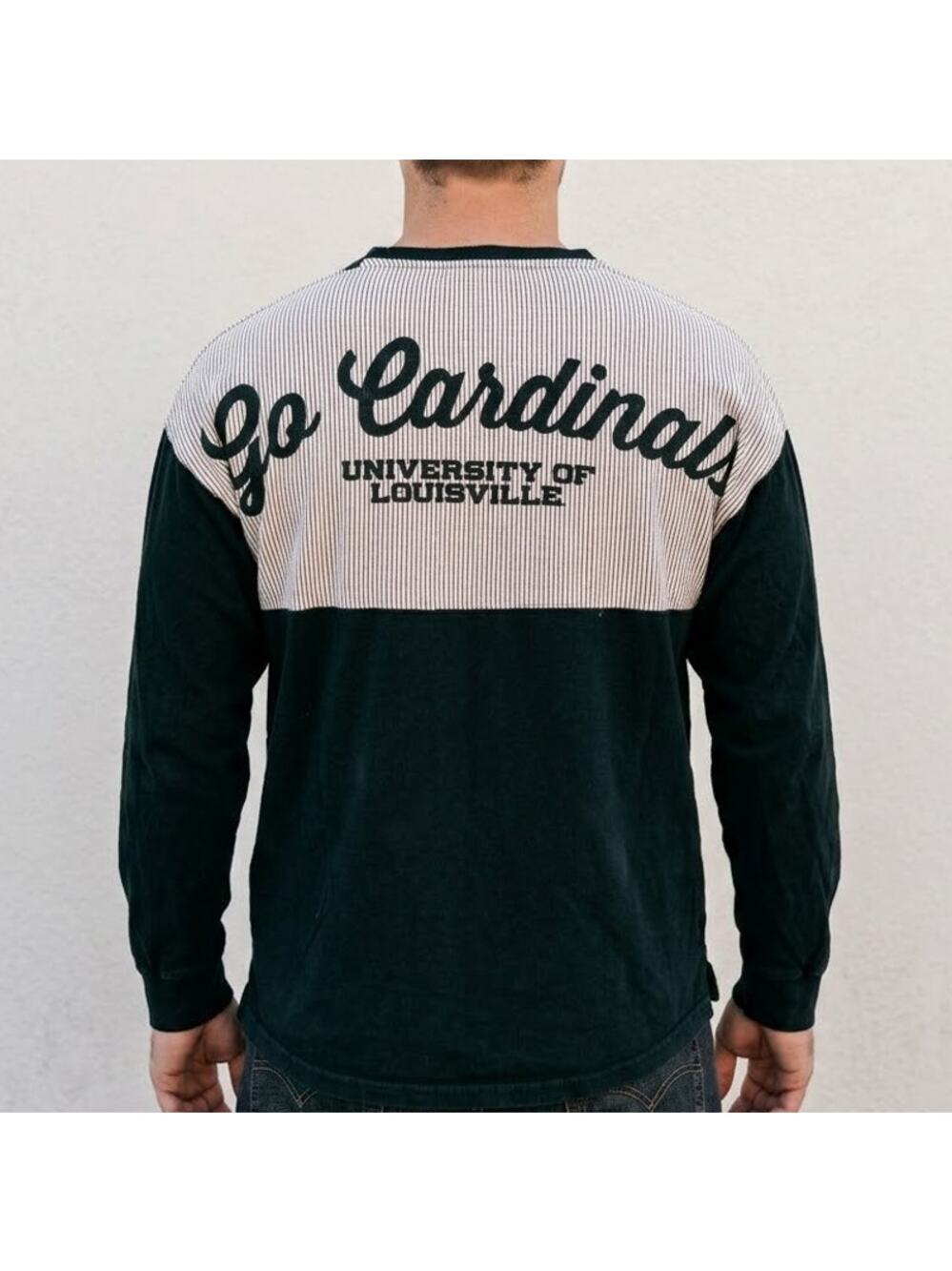 Vintage Louisville Cardinals Long Sleeve T-Shirt NCAA University Football Mens S